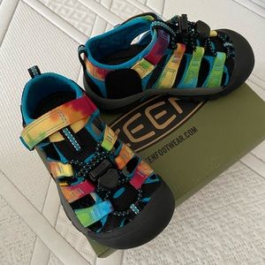 Children’s size 10 Keen Tie Dye sandals.